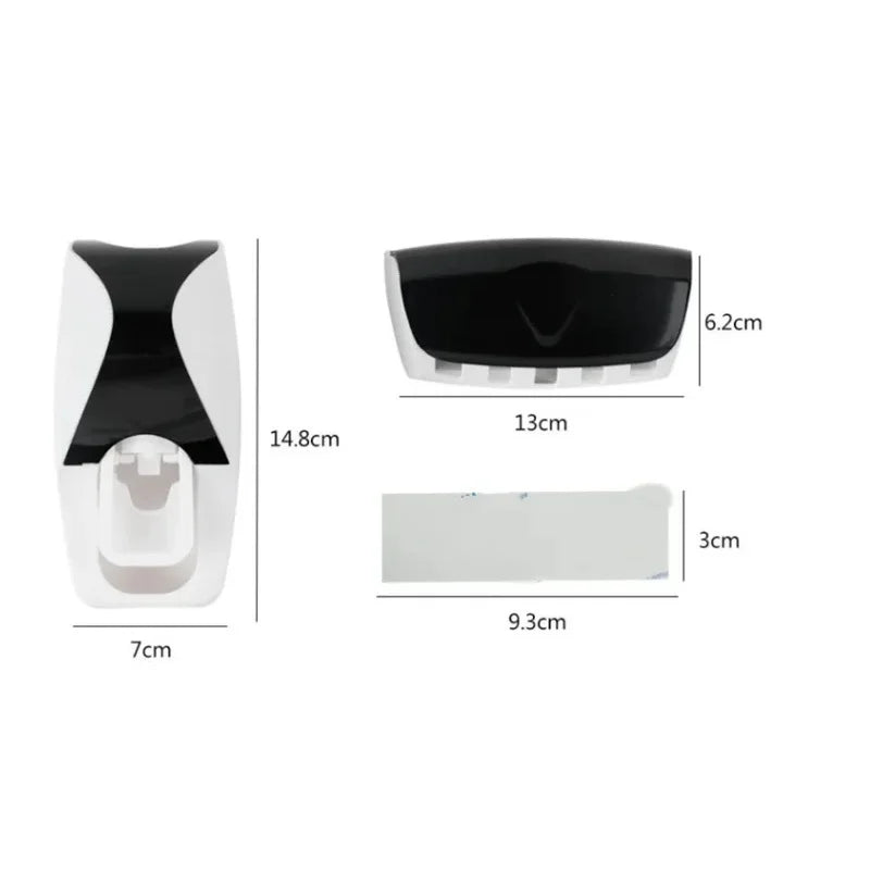 toothbrush holder with automatic toothpaste dispenser