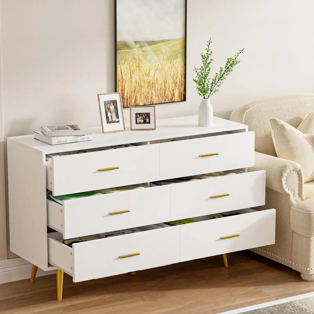 Walnut Brown 6 Drawer Dresser