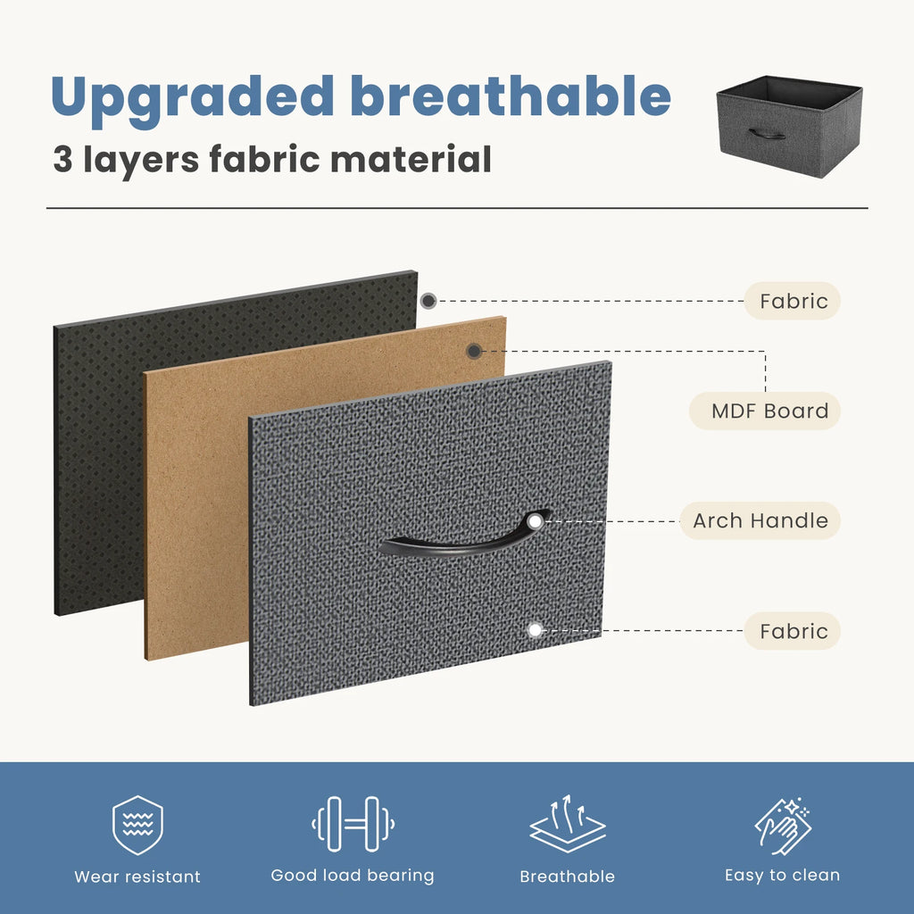 4 Fabric Drawer Nightstand