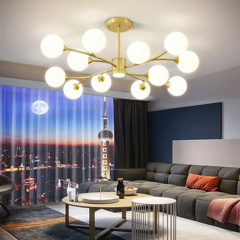 2024 New Nordic Living Room LED Pendant Lamp Modern Simple Restaurant Bedroom Kitchen Luxury Chandelier Home Decoration Lighting