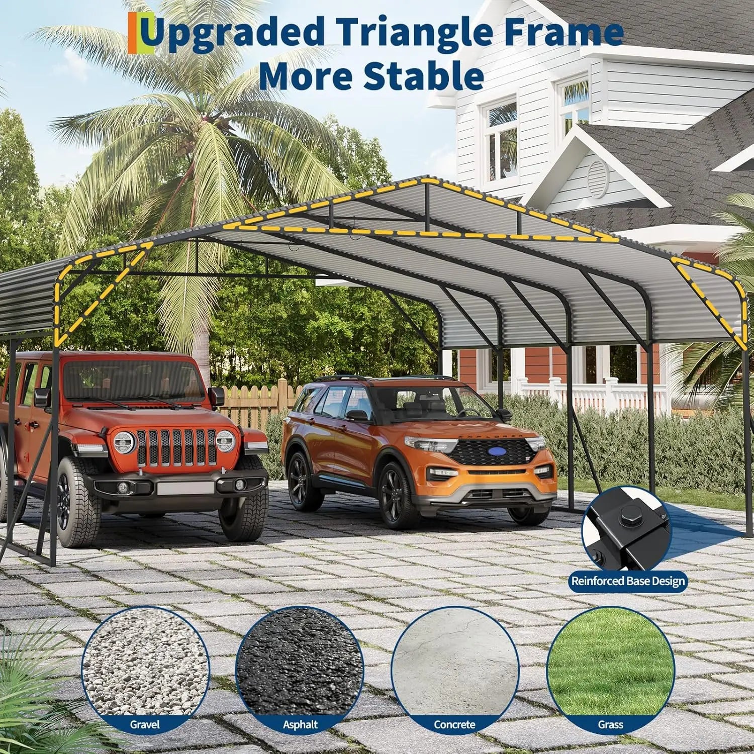 20x20 FT Heavy Duty Car Shelter SUV Truck Boat,