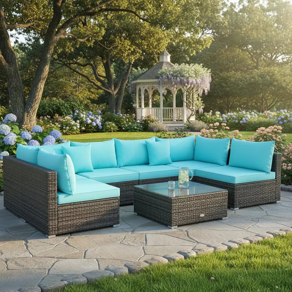 7 Pieces Wicker Patio Furniture Set