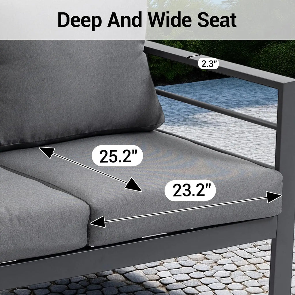 4 Piece Metal Patio Furniture Set