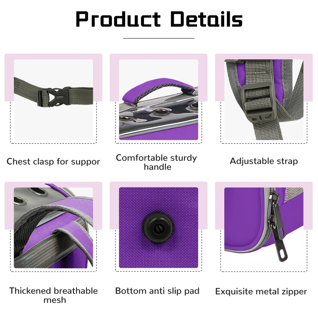 Breathable Pet Backpack With Front Opening