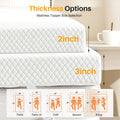 3 Inch Memory Foam Mattress Topper with Removable Cover