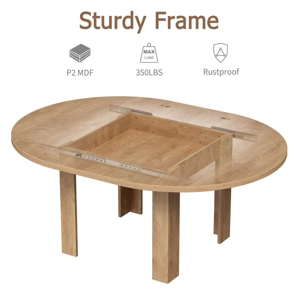 Extendable Round To Oval Dining Table