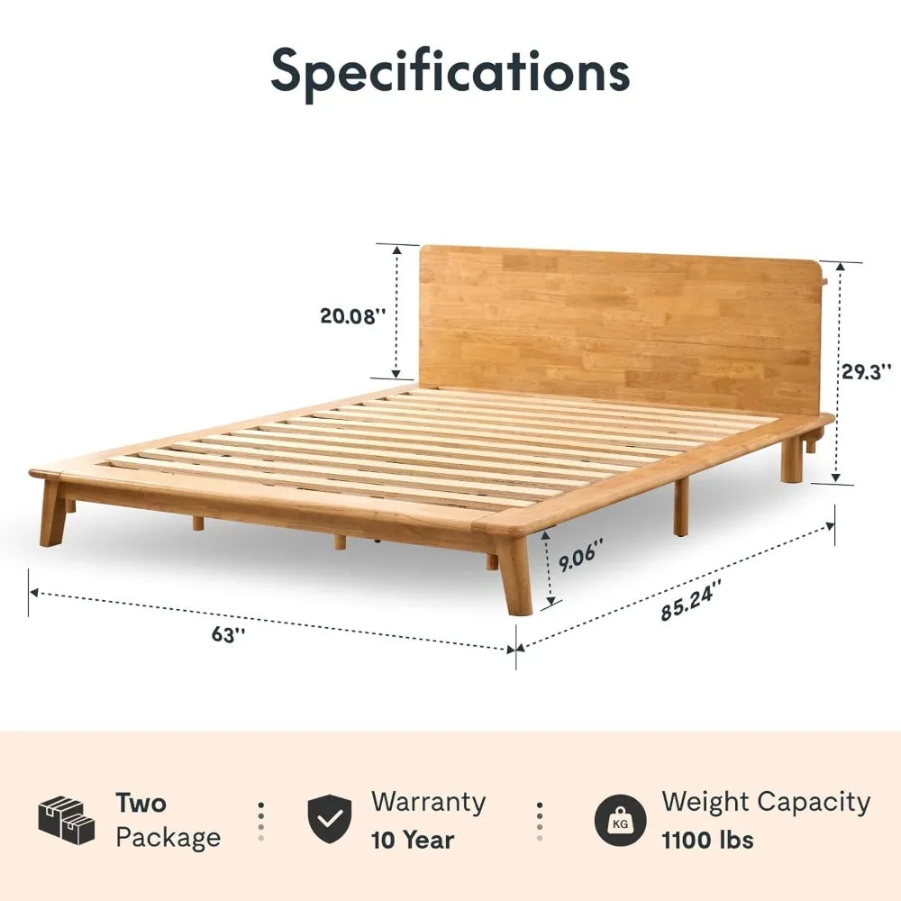 Solid Wood Platform Bed Frame