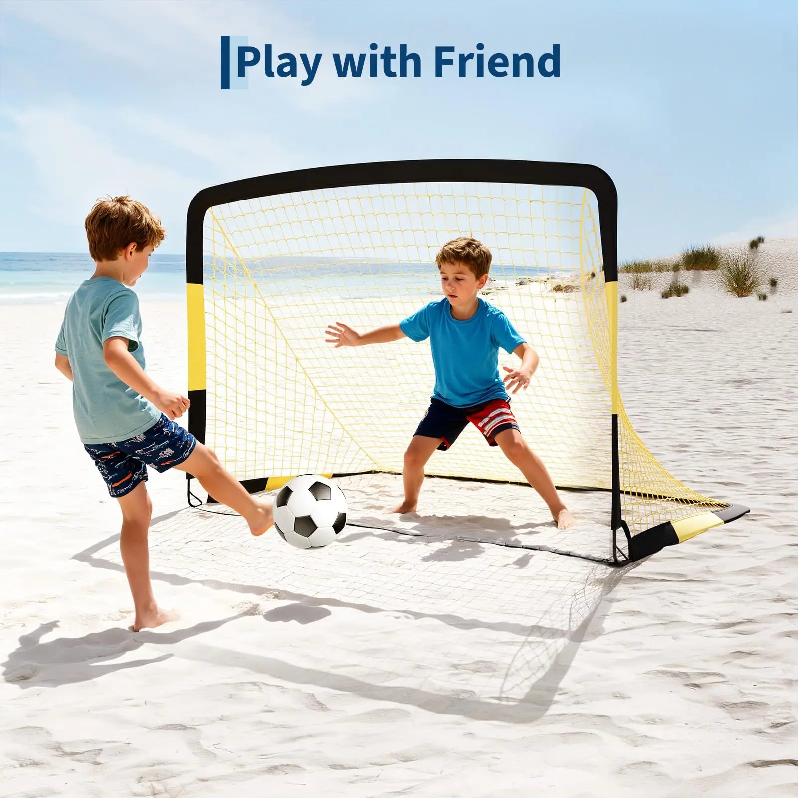 6x4ft Pop Up Soccer Goal Set Of 2
