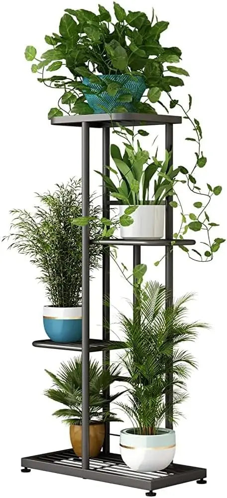 4-Tier Metal Plant Stand for Indoor Outdoor Use.