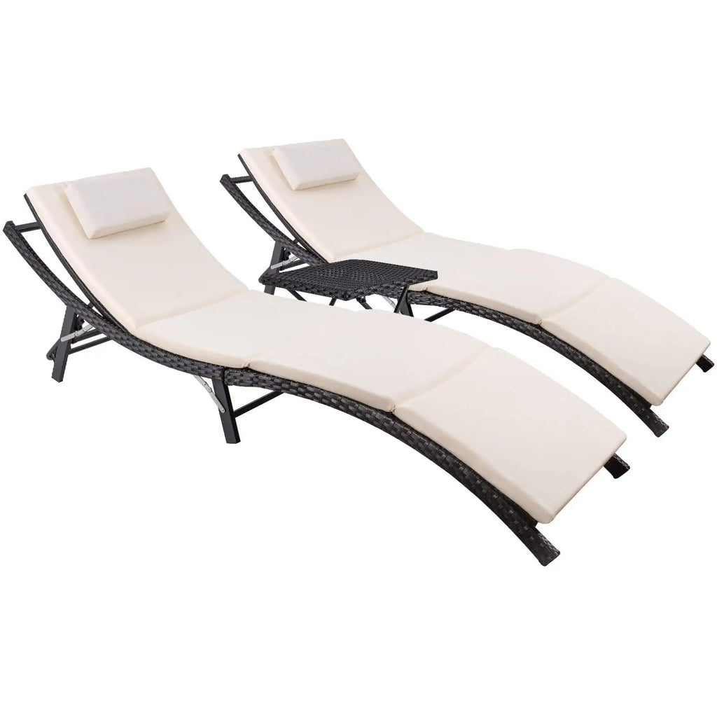 Adjustable 3pc Cushioned chase With Folding Table
