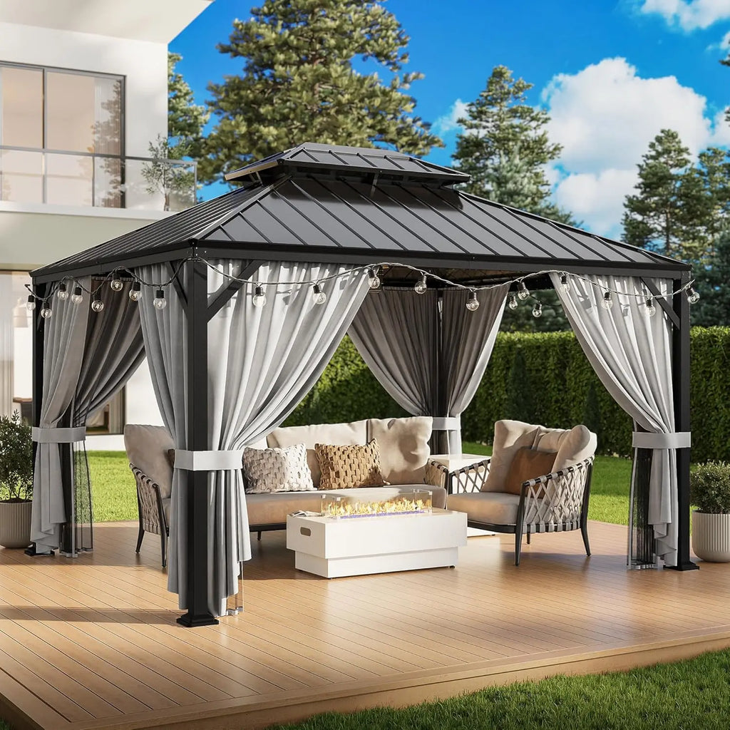 10'x12' Outdoor Hardtop Gazebo, Aluminum