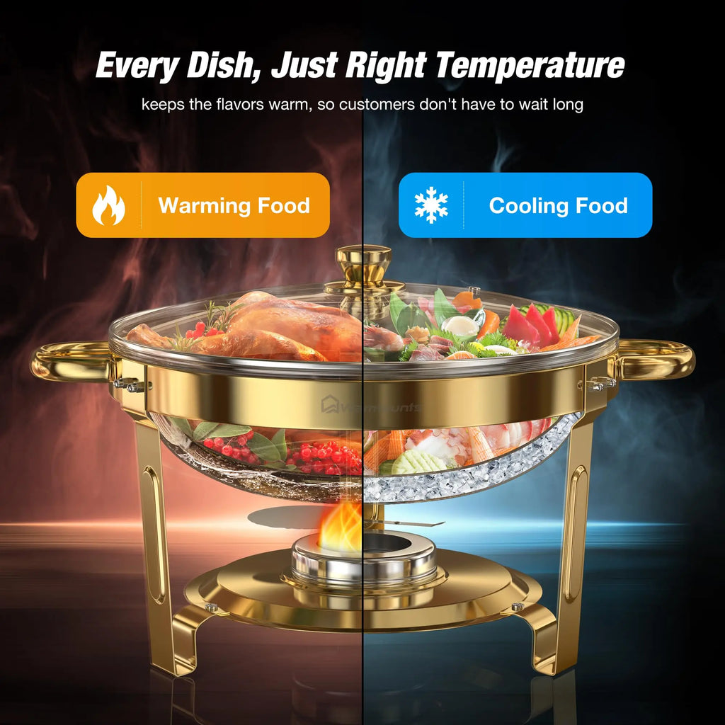 2/4 Pack 5QT Stainless Chafing Dishes