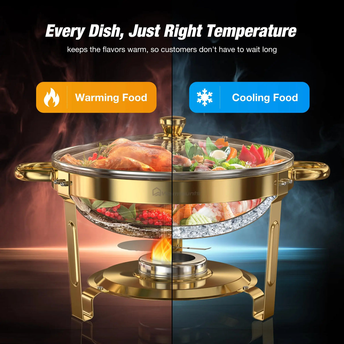 2/4 Pack 5QT Stainless Chafing Dishes
