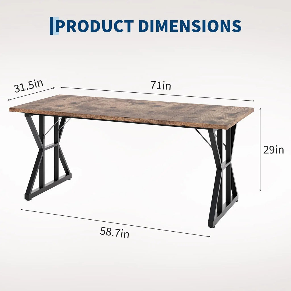 71" Wood Dining Table