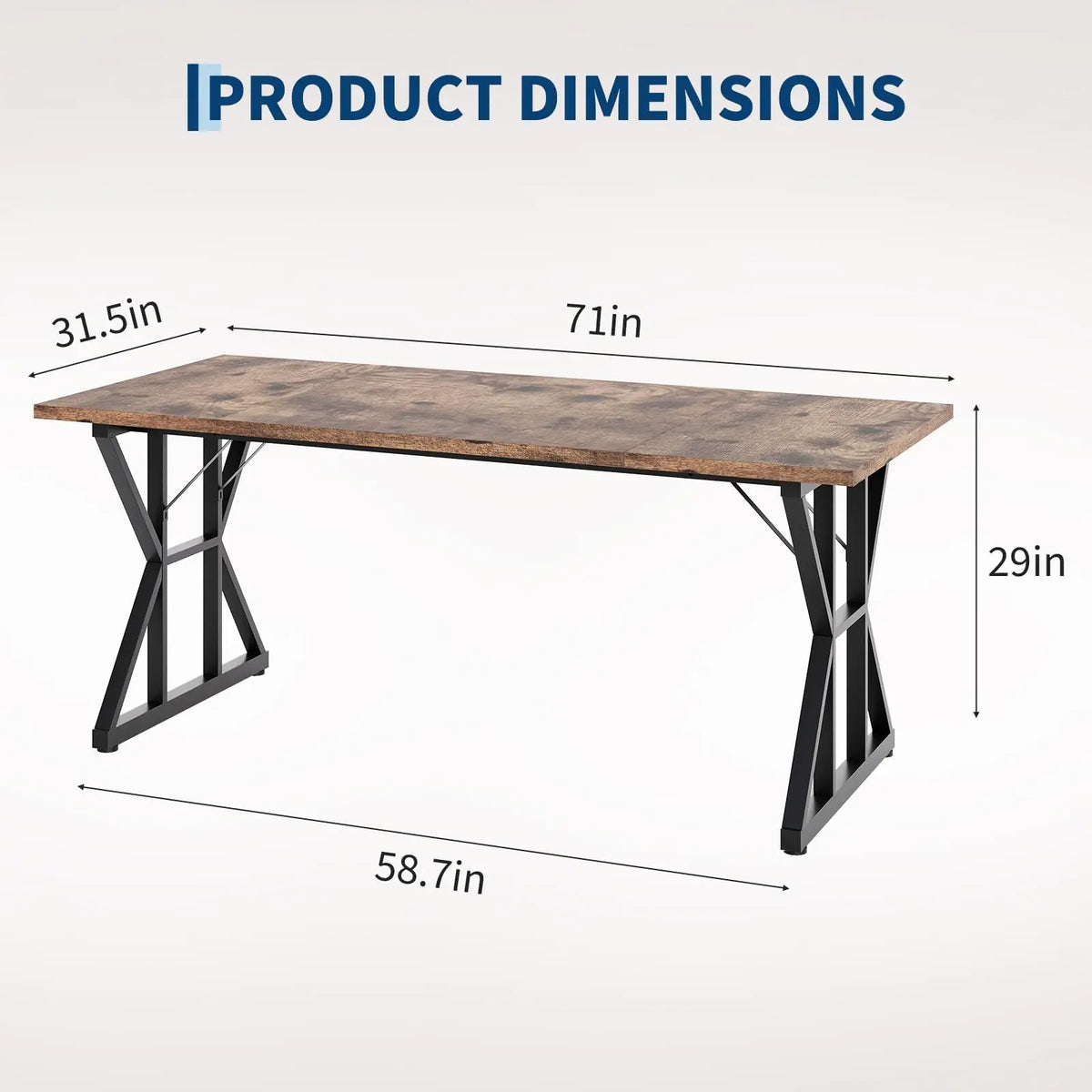 71" Wood Dining Table