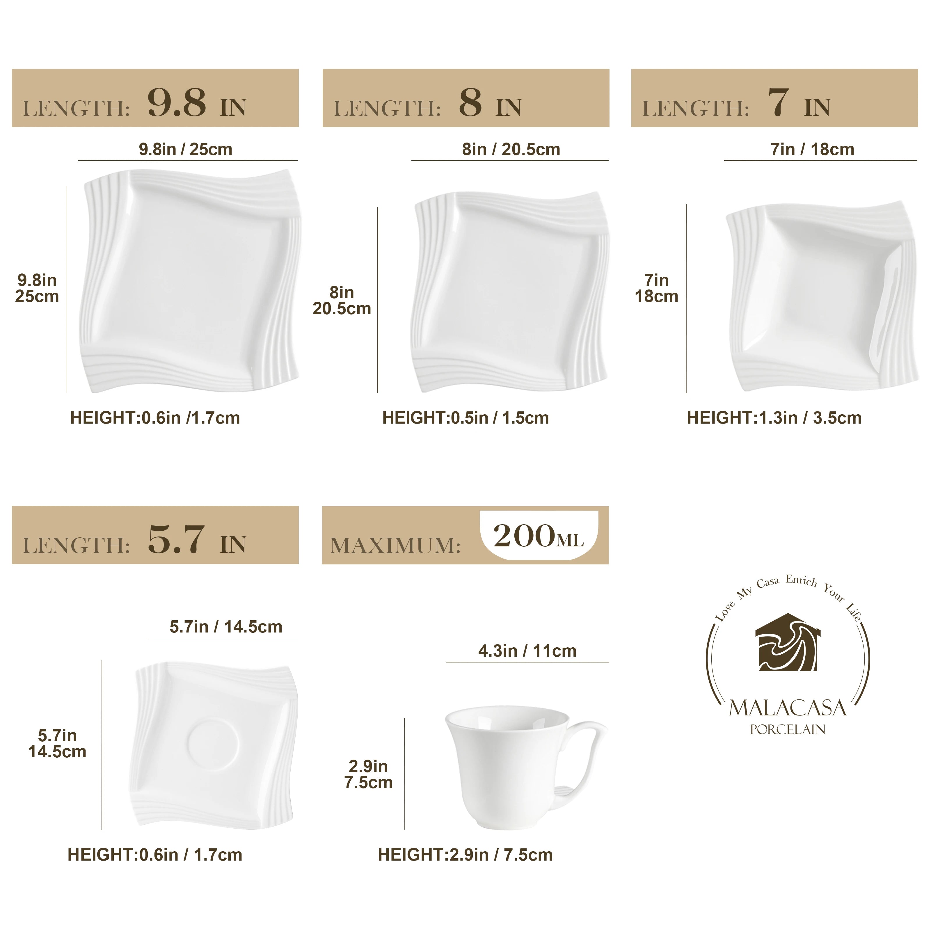 30/60 Piece White Porcelain Dinnerware