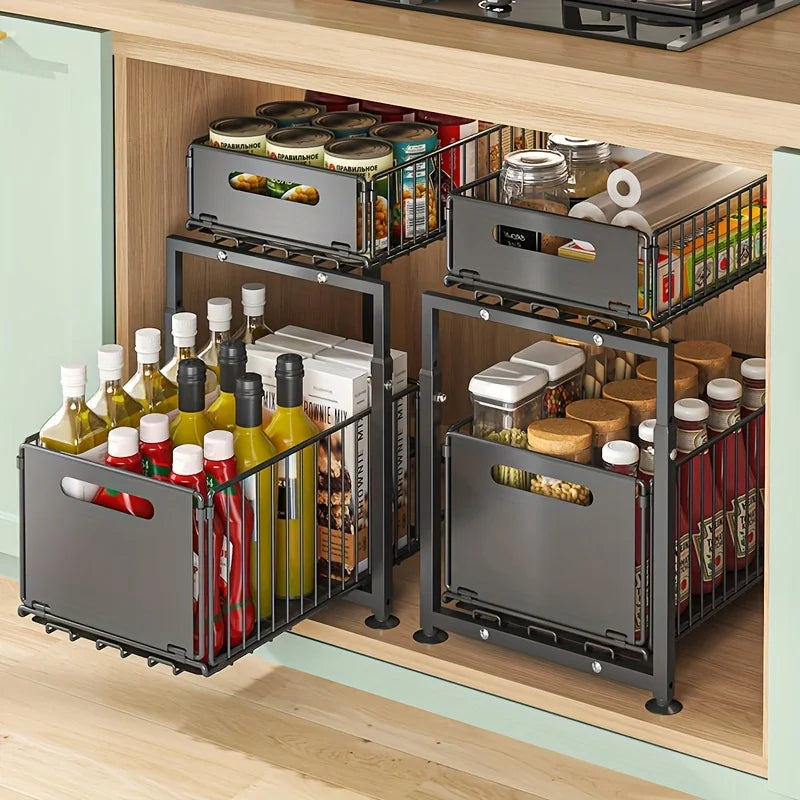 Slide Out Cabinet Organizer Under Sink Storage