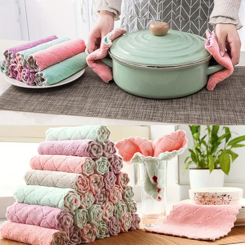 5-Pack Super Absorbent Kitchen/bathroom Cleaning Towels