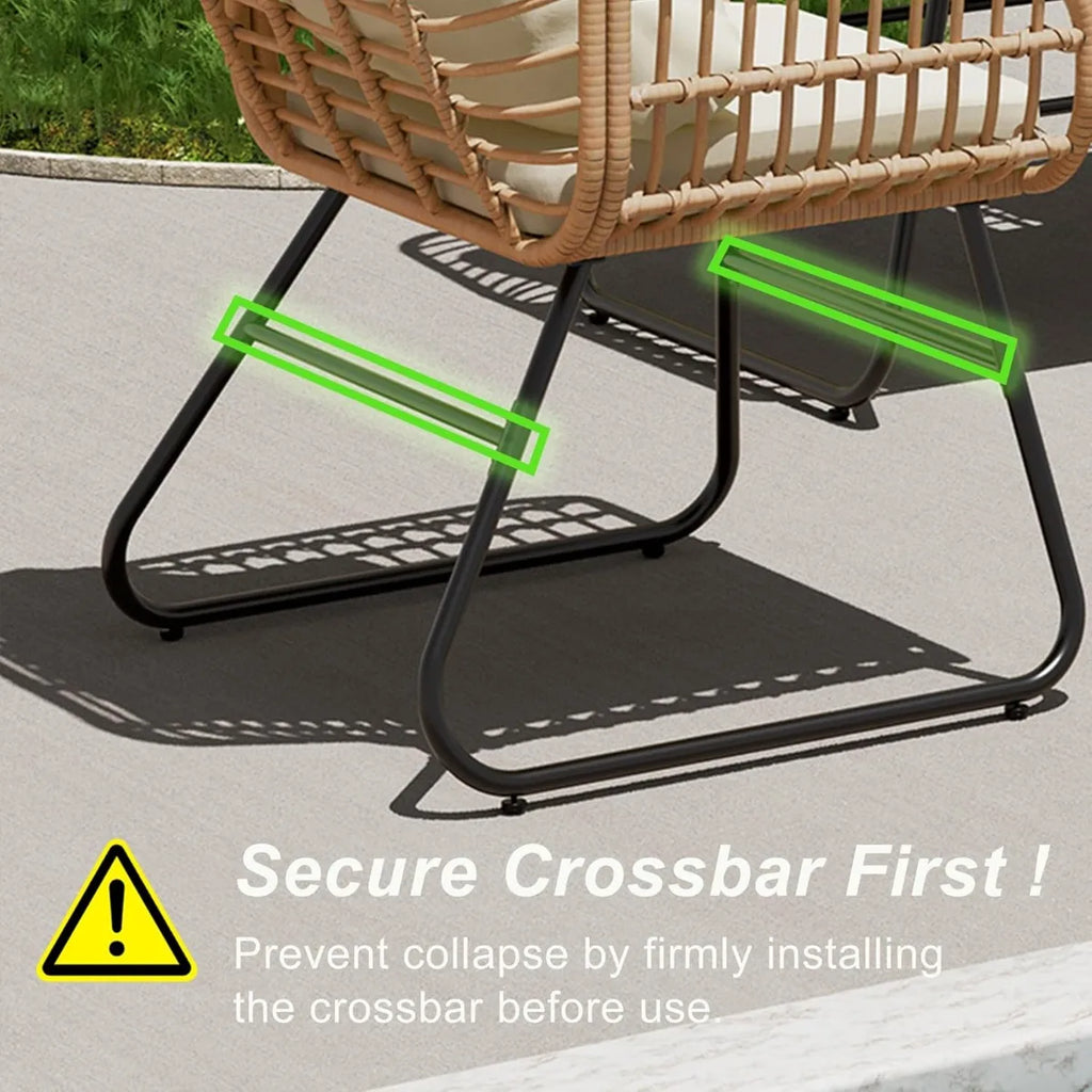 4-Pc.Outdoor Patio Set with Tempered Glass Table/Loveseat