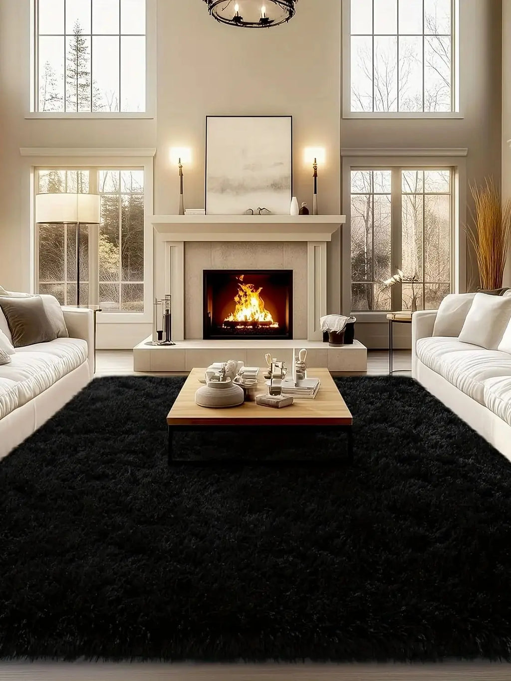 Large plush area rug