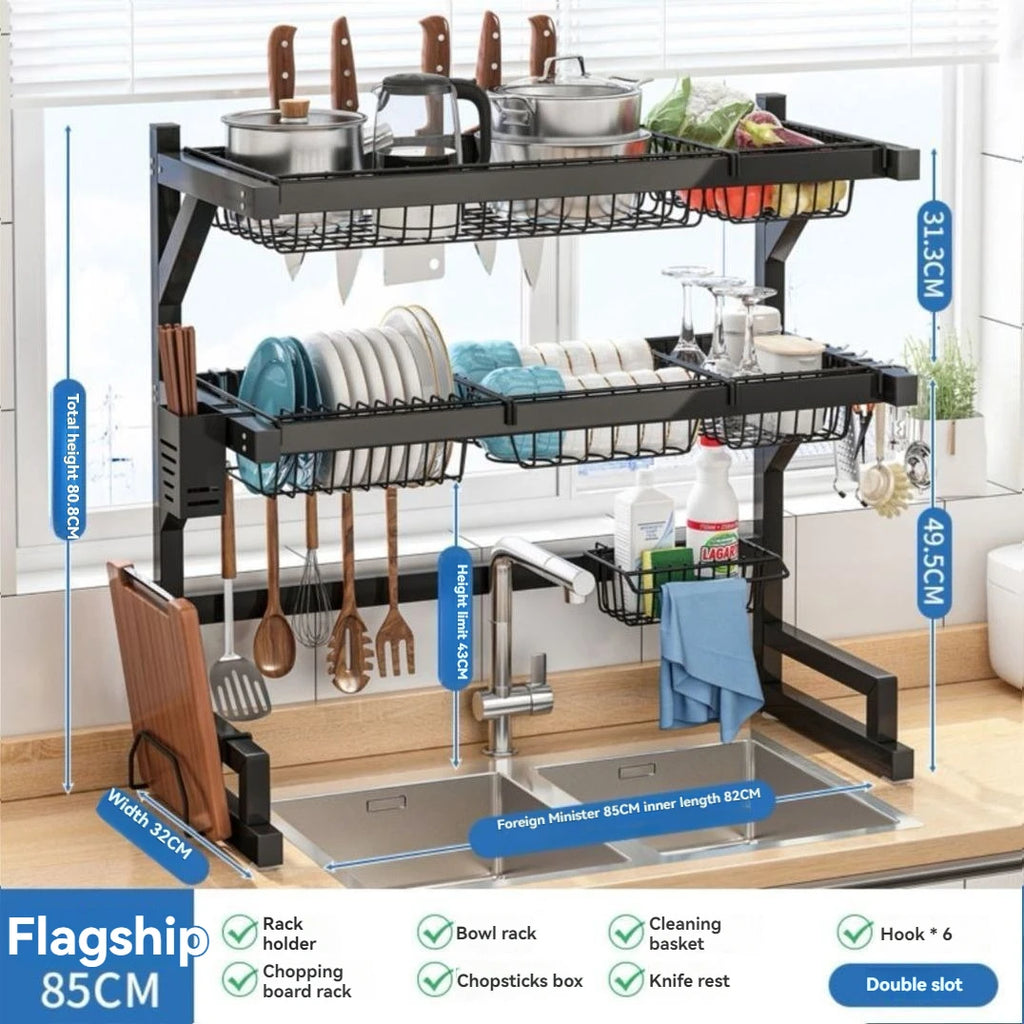 Over Sink Drying Rack with Adjustable Shelves