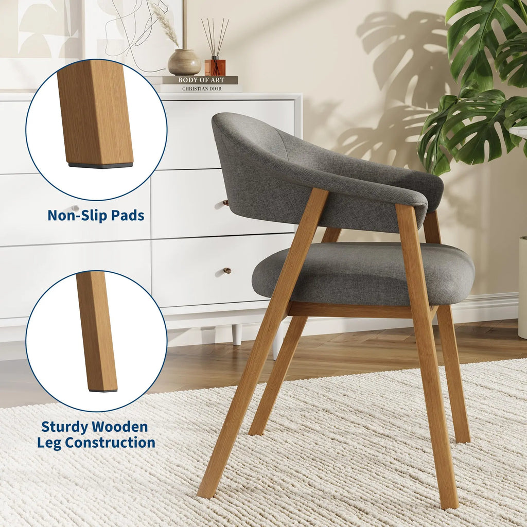 Upholstered Armchairs With Curved Back