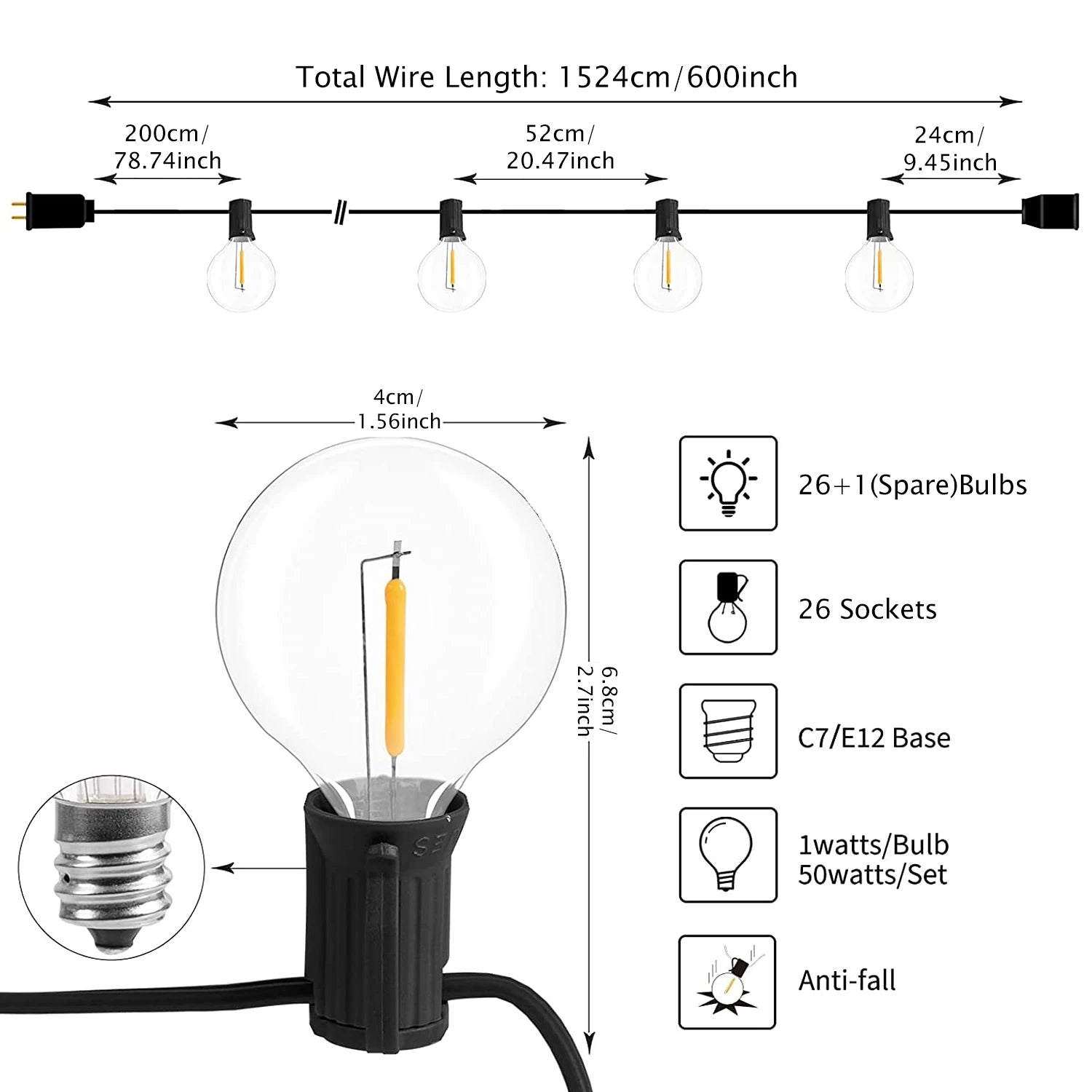 LED Globe String Lights