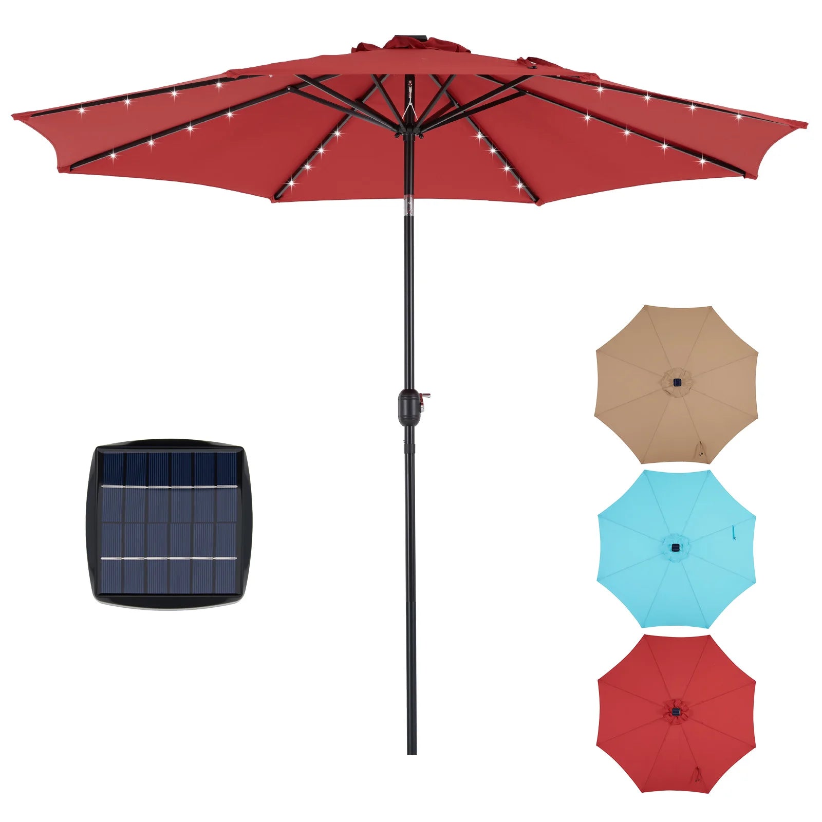 Solar Patio Umbrella with32 LED Lights