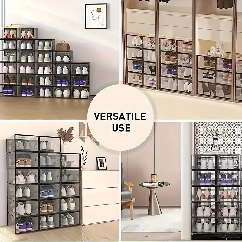 24pcs Large Stackable Plastic Shoe Storage Boxes