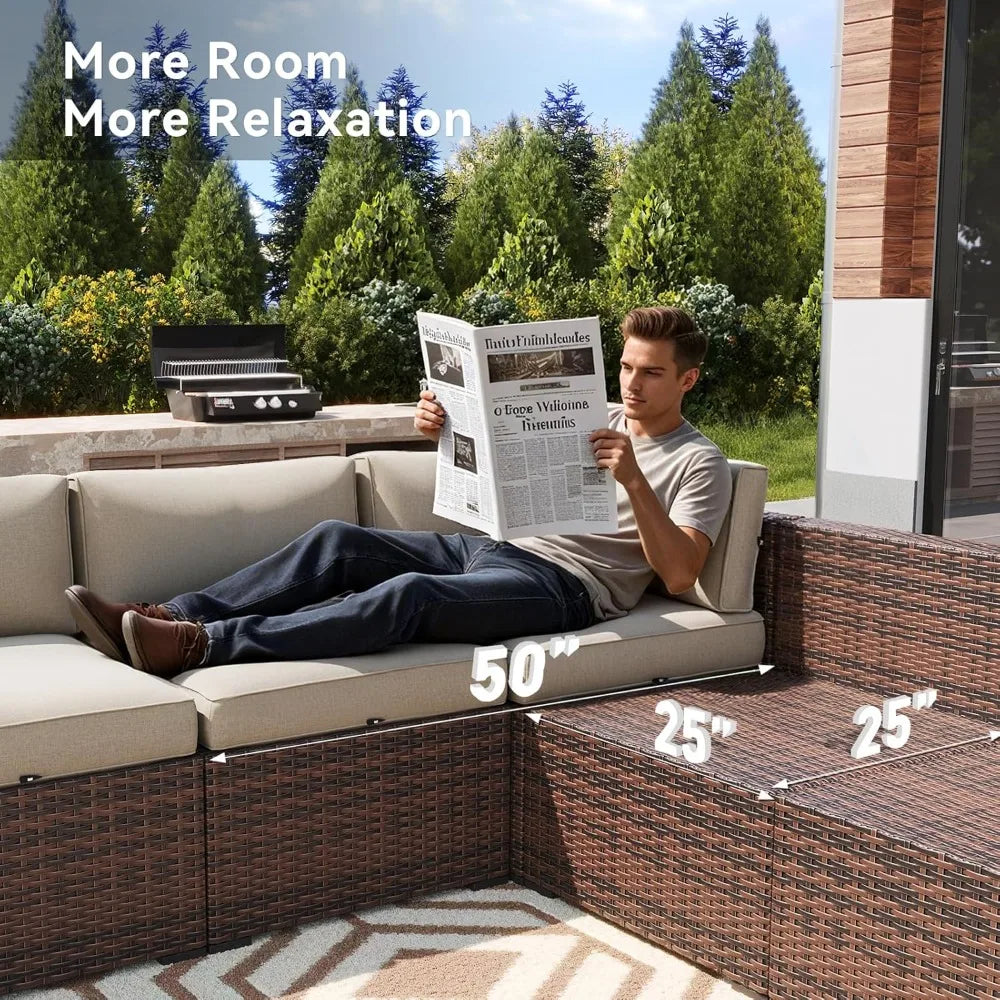 7 Piece Outdoor Furniture Set with Coffee Table