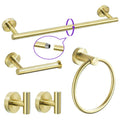 5 Piece Bathroom Accessories Set Brushed Gold