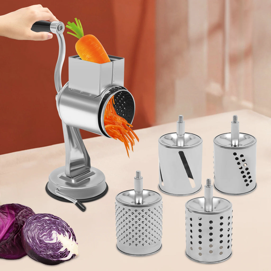 Stainless Steel Rotary Grater W/5 Blades