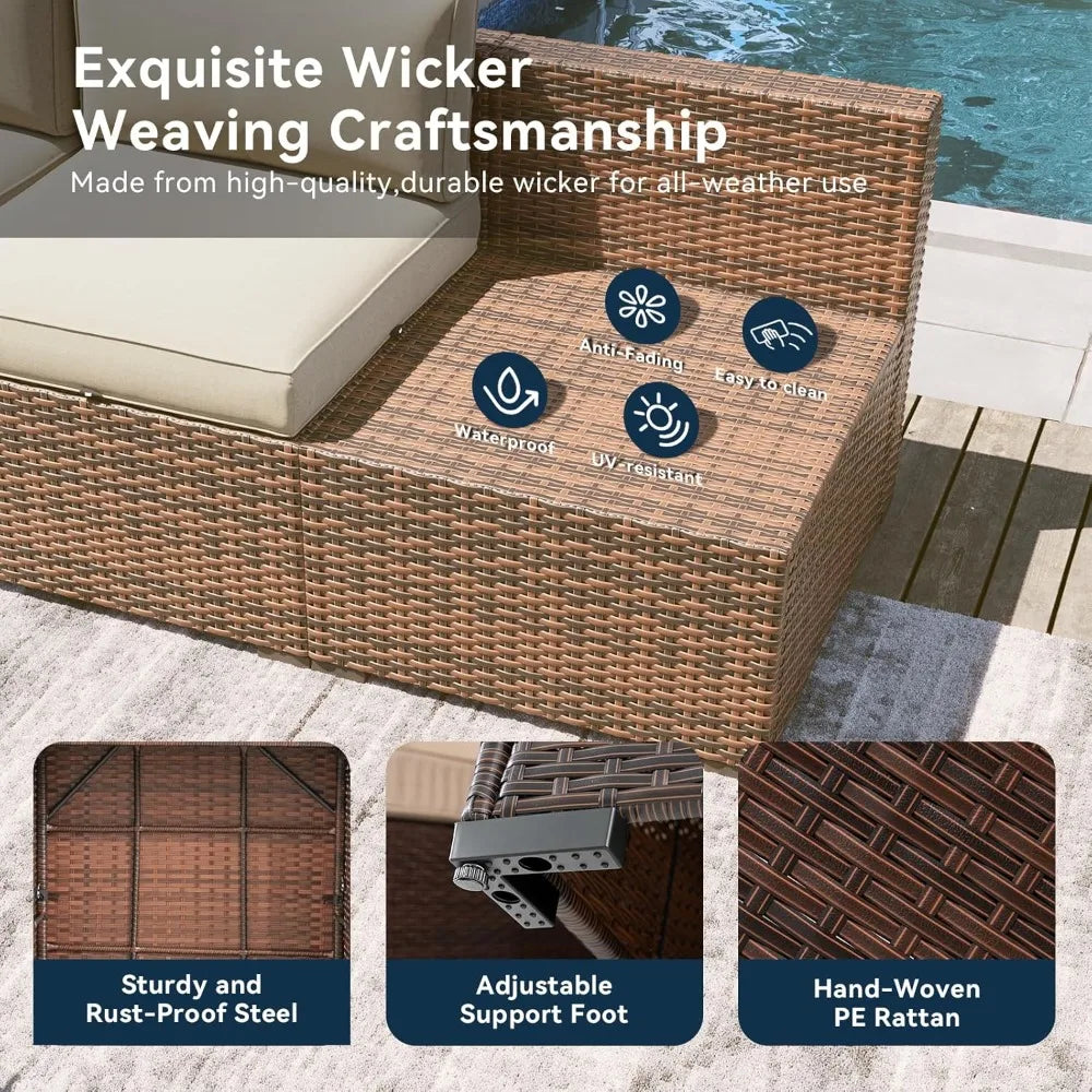 7 Piece Outdoor Furniture Set with Coffee Table