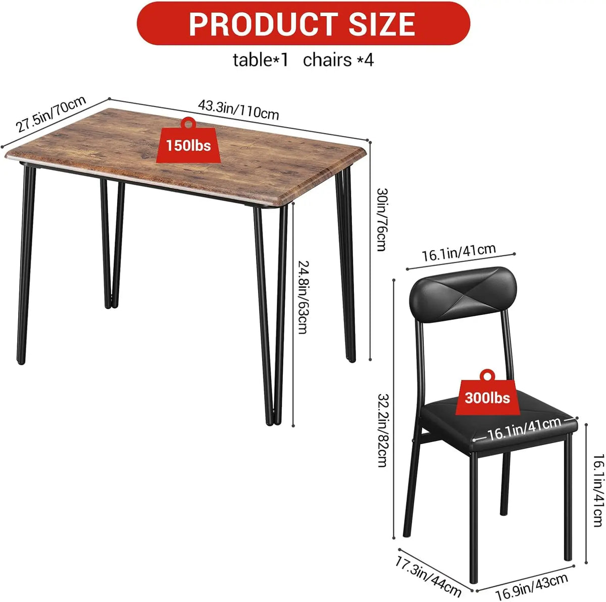 Table & 4 Upholstered Chairs