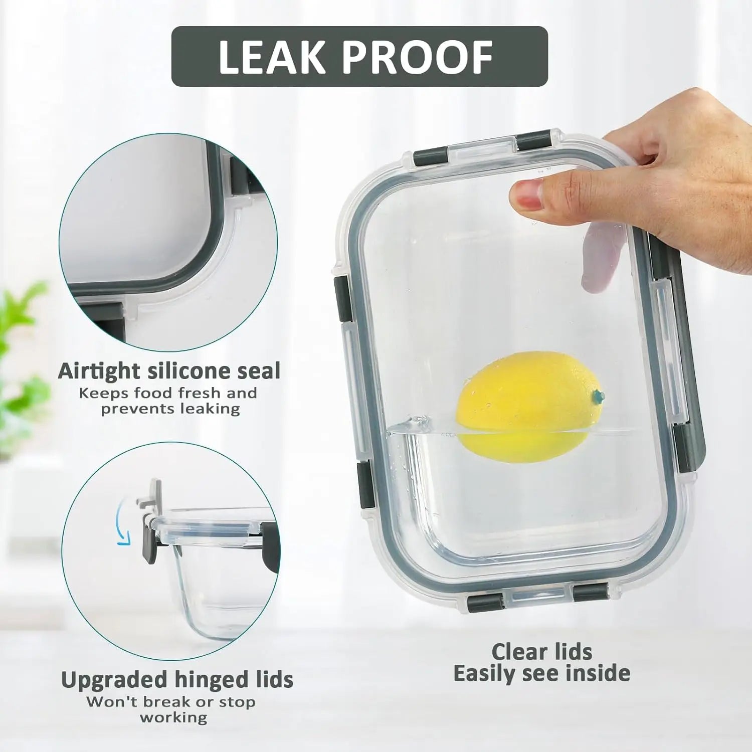 10-Pack Glass Containers with Lids