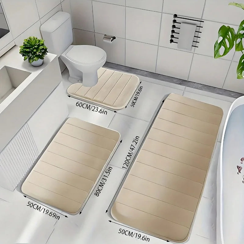 3 Pc. Memory Foam Bath Rug