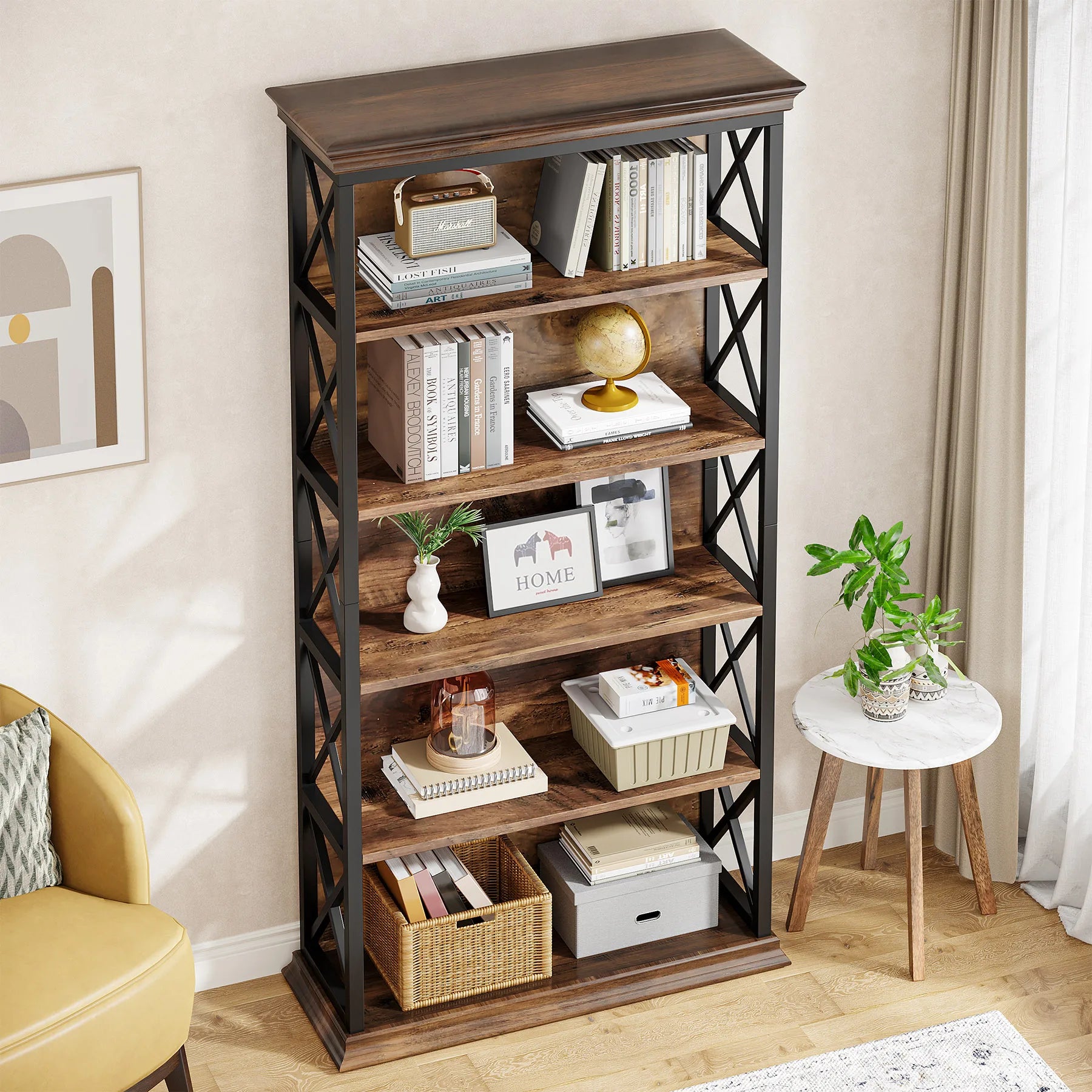71" 6-Tier Bookcase