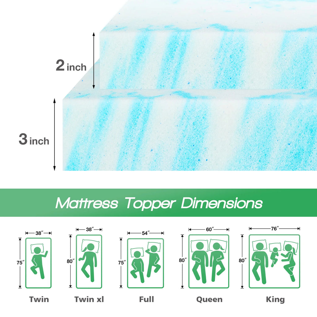 Queen Size Memory Foam Mattress Topper