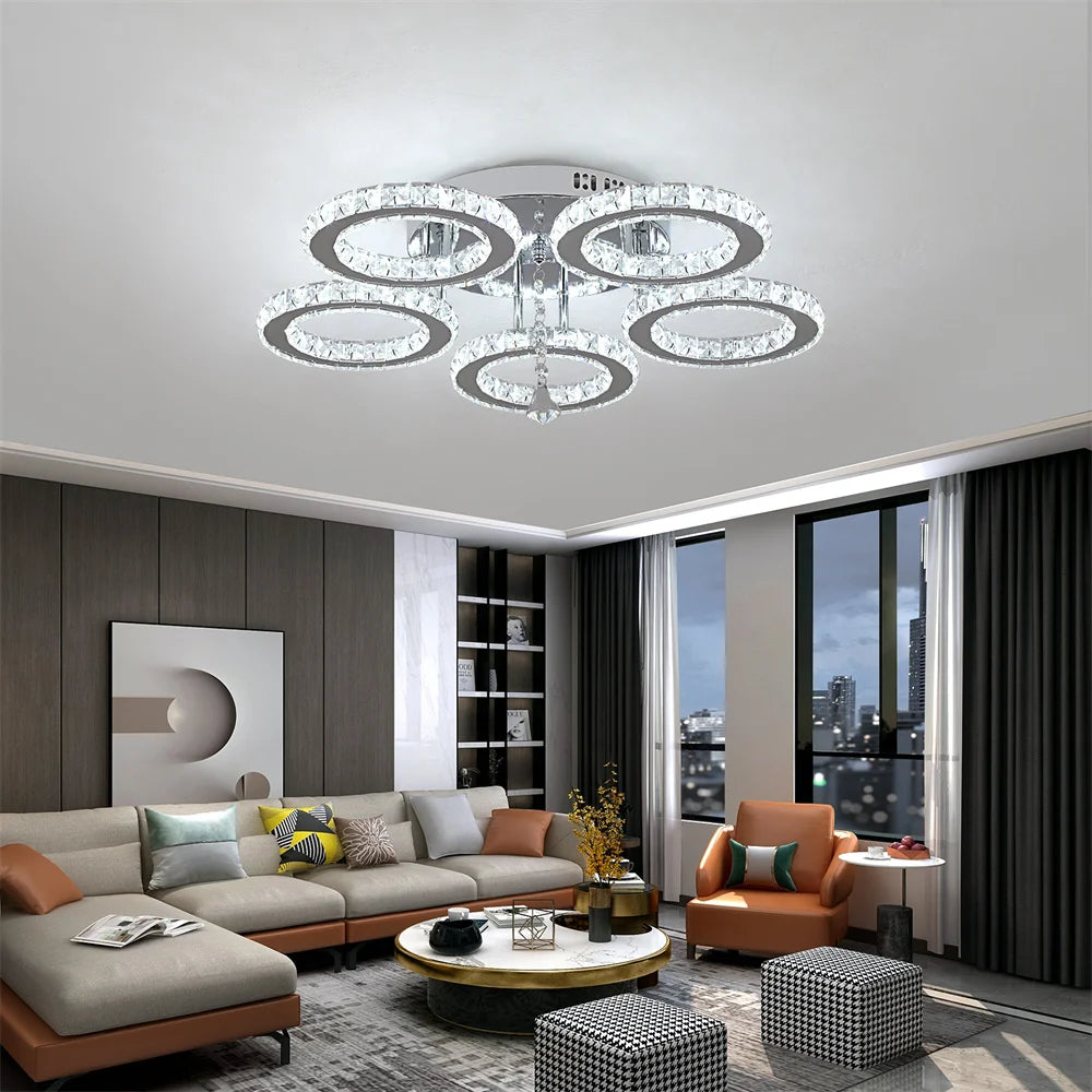 Crystal Chandelier Dimmable Ceiling Light
