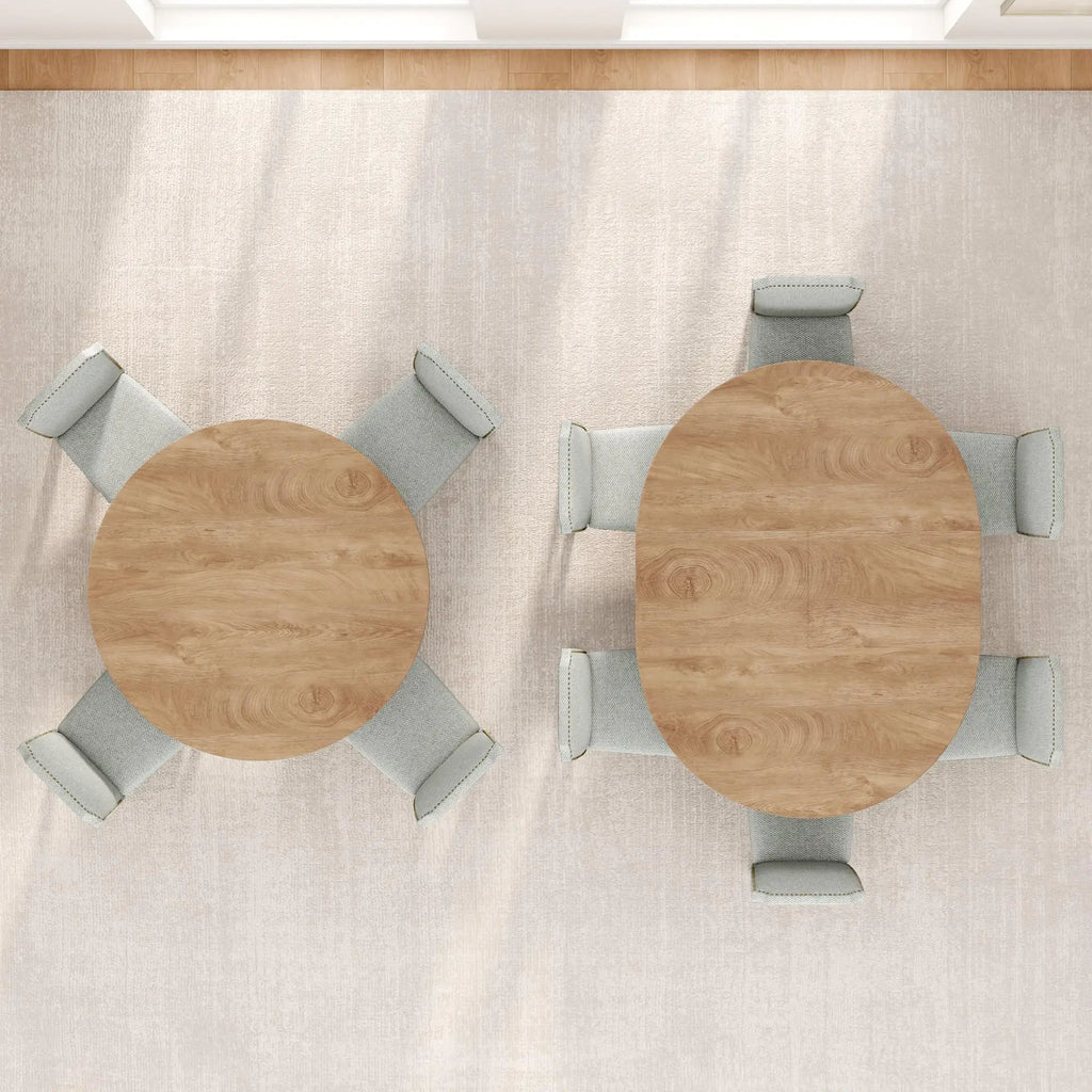 Extendable Round To Oval Dining Table