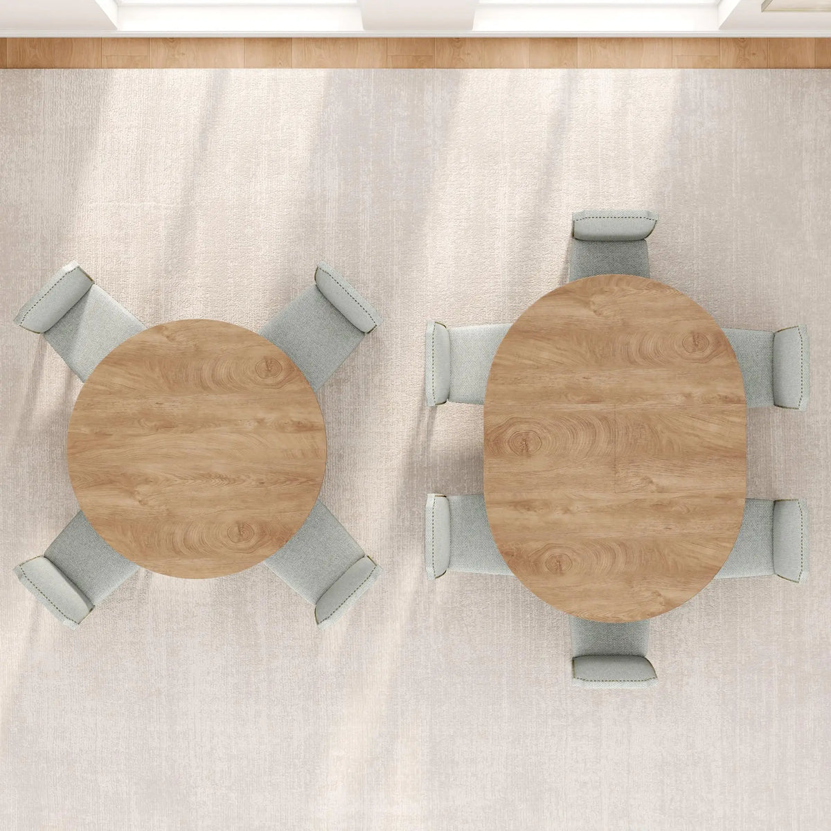 Extendable Round To Oval Dining Table