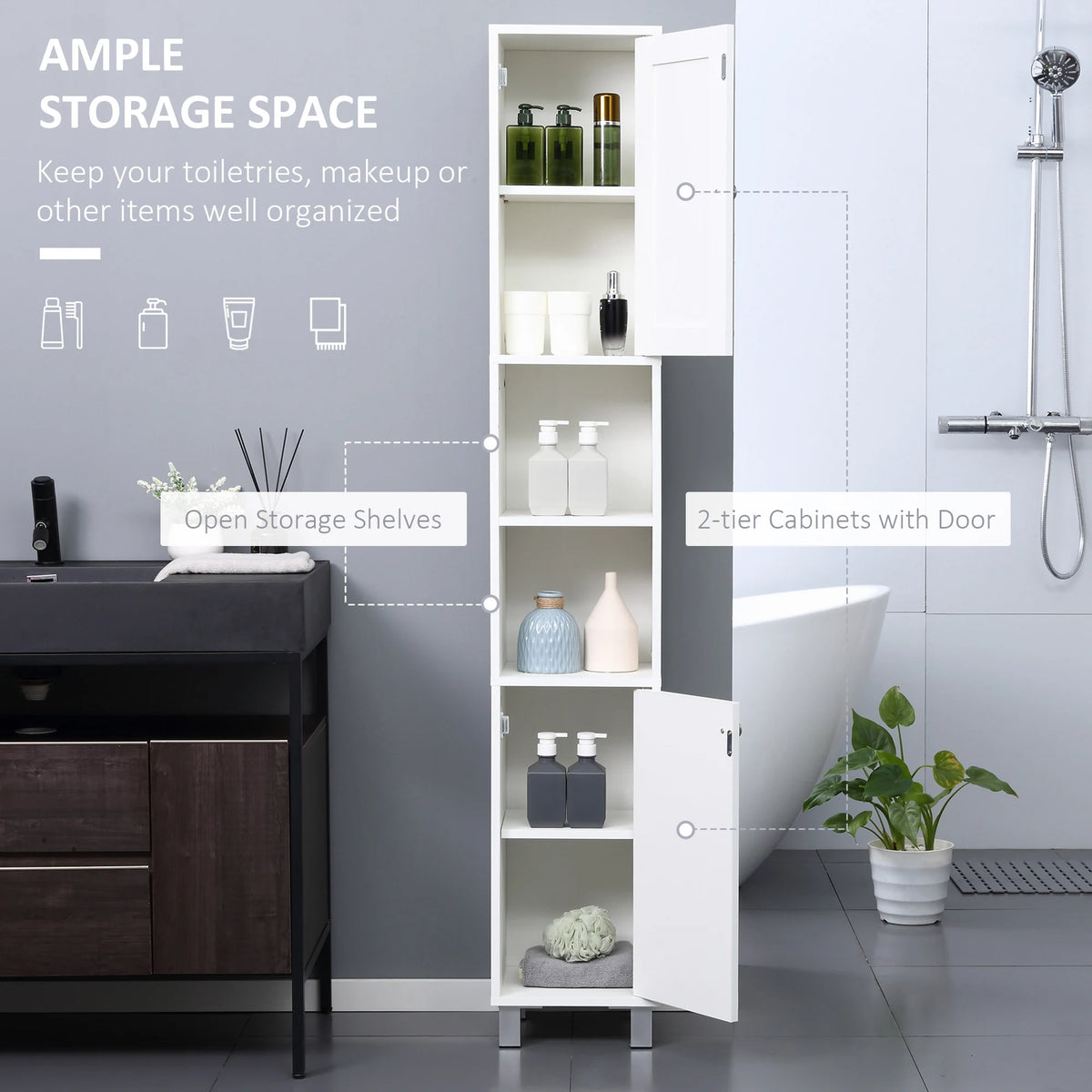 Bathroom Storage Cabinet with Mirror
