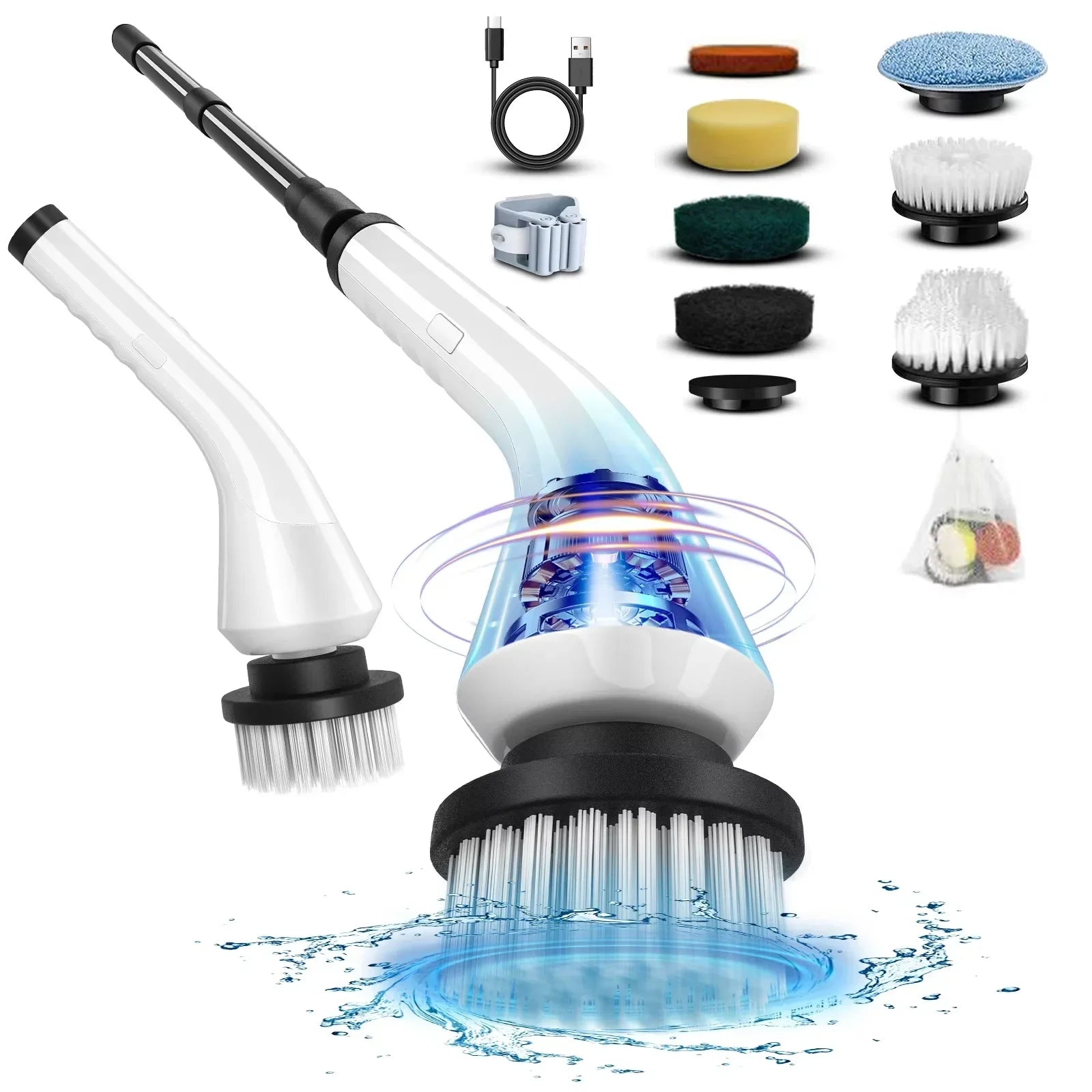 Cordless Rotating Scrubber Multifunctional For Bathroom/Kitchen