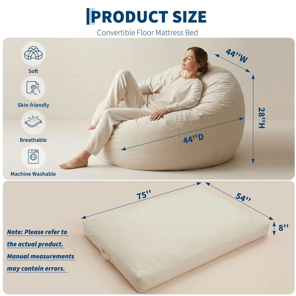 Large Adult Bean Bag Chair