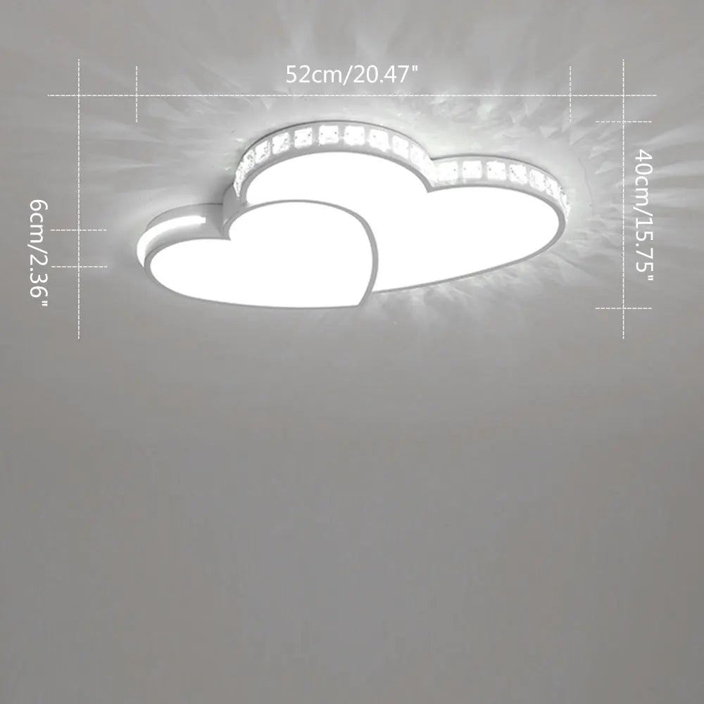 Heart Shaped Ceiling  Crystal LED Flush Mount Lamp