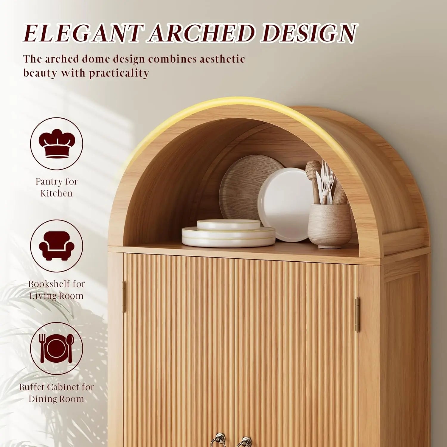 71" Arched Storage Cabinet