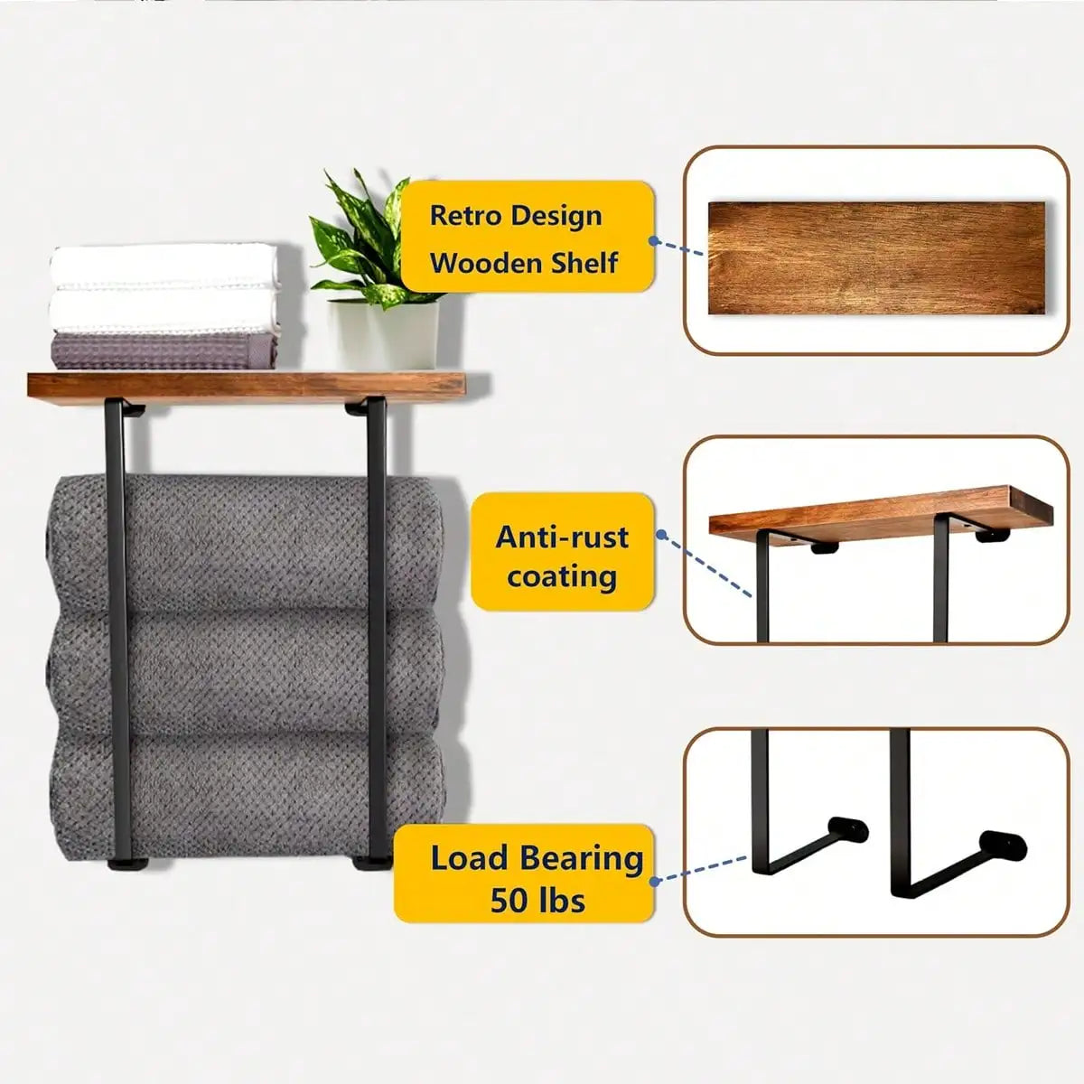 Wall Mounted Towel Rack