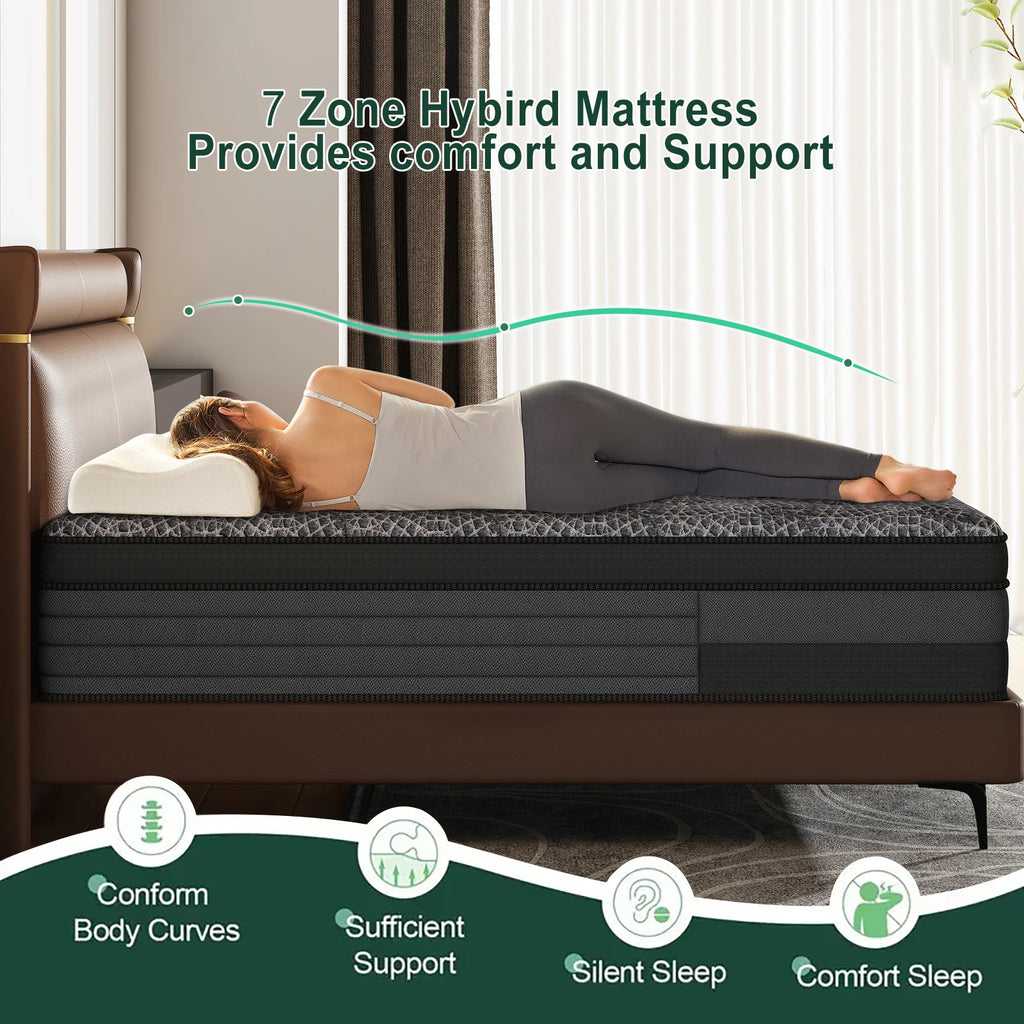 Memory Foam & Pocket Spring, Cooling, Breathable