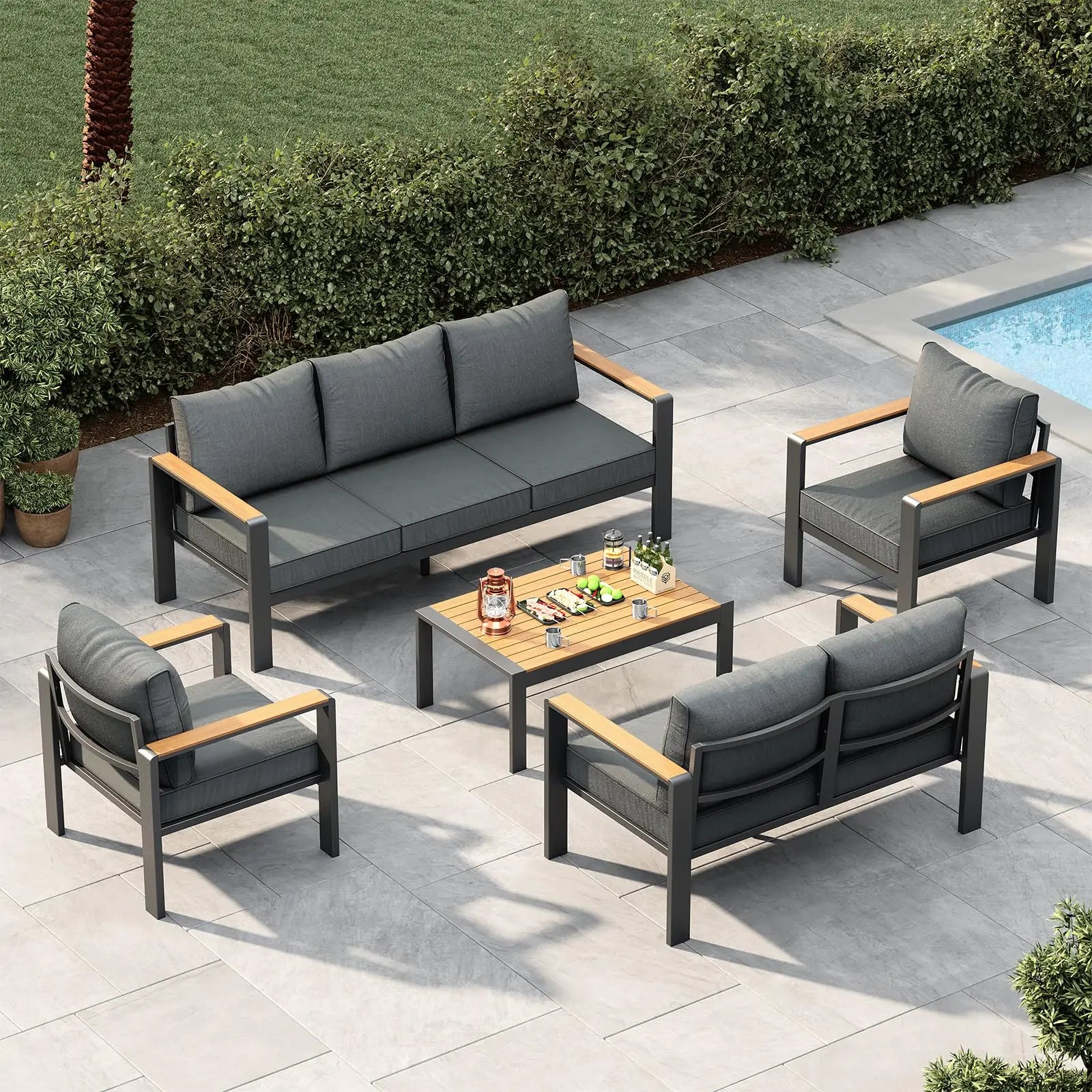 Aluminum 7 Seat Patio Furniture Set
