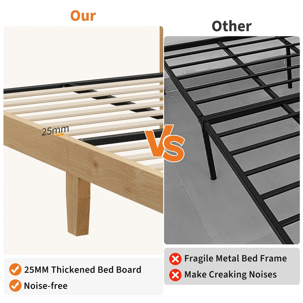 Rattan Bed Frame with LED Lights